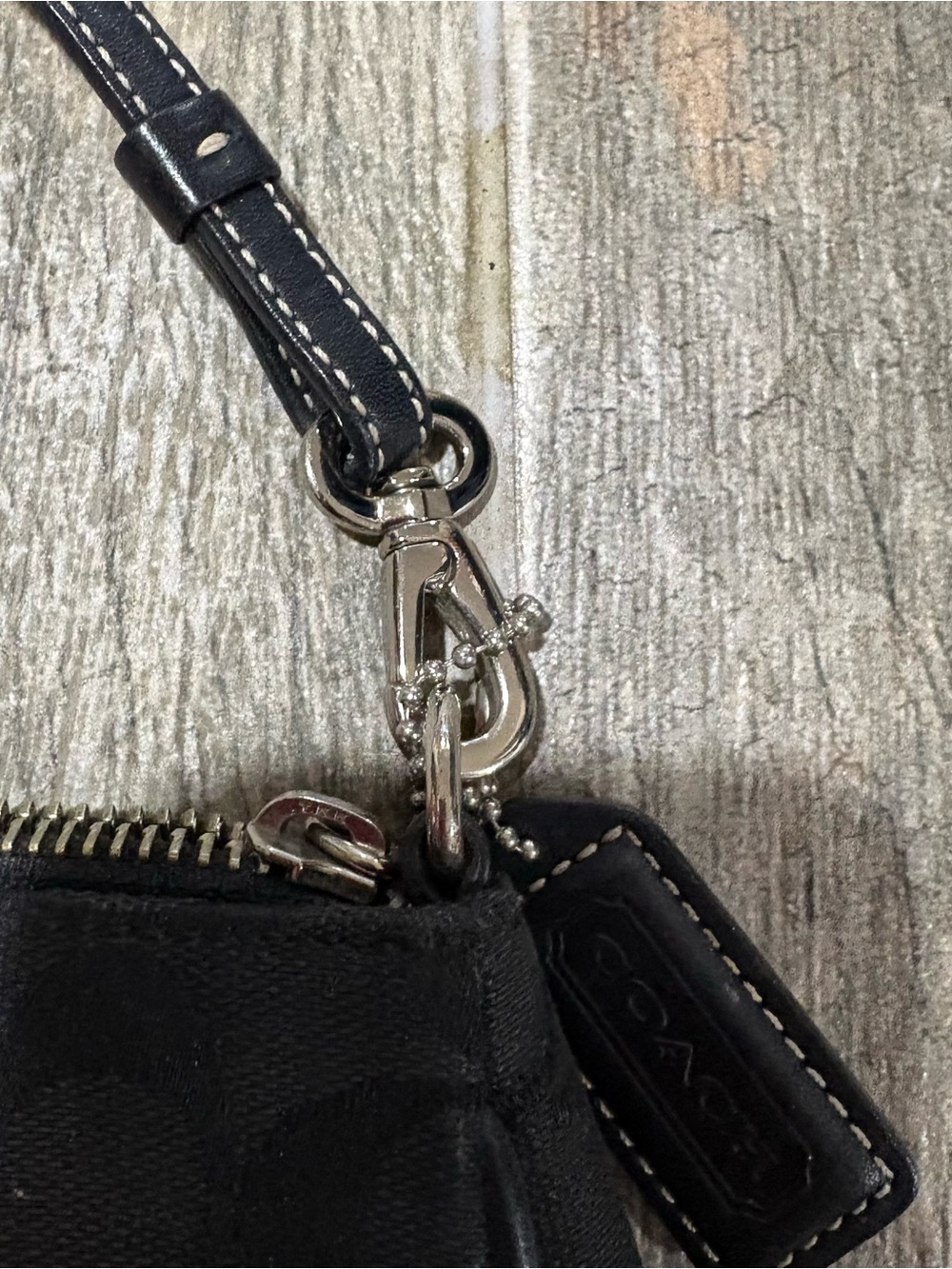 Vtg Coach 6094 Black Signature Canvas Demi Mini Bag Purse Leather Y2K Jacquard - Picture 9 of 11